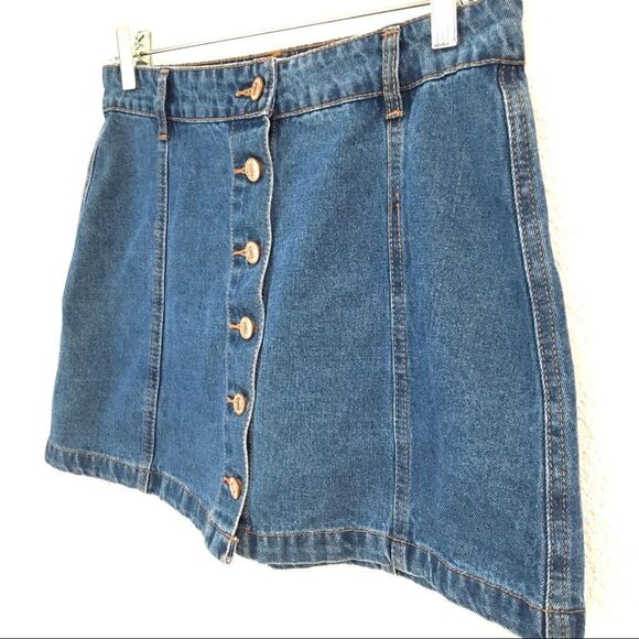 Forever 21 button front denim miniskirt 27 - Picture 5 of 7